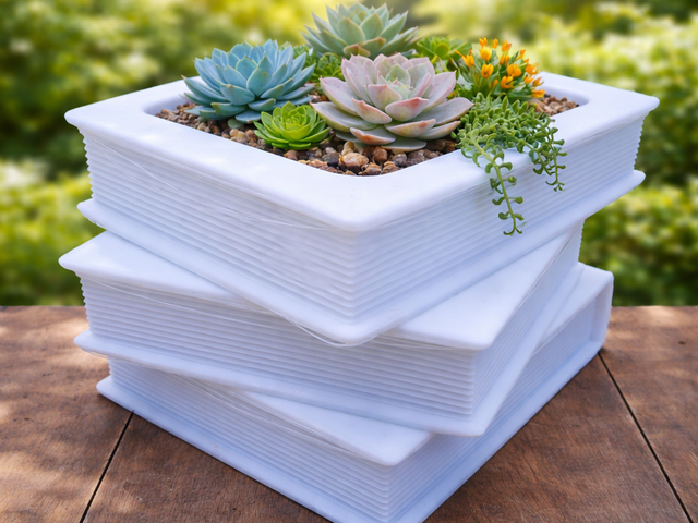 Bücher-Pflanzschale „Stacked Books“ – 3D gedruckter Mini-Blumentopf