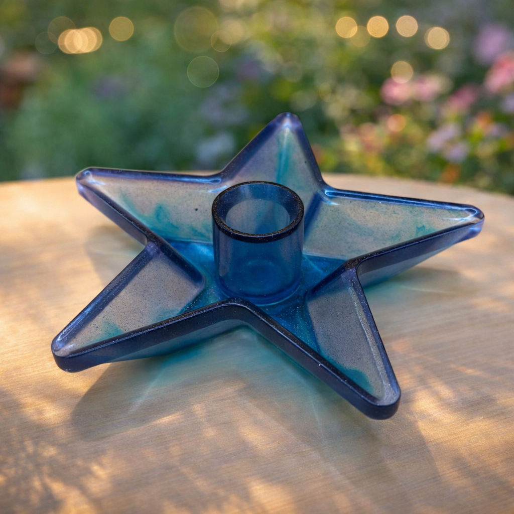 Sternenkerzenständer aus Epoxidharz – handgefertigt & personalisierbar