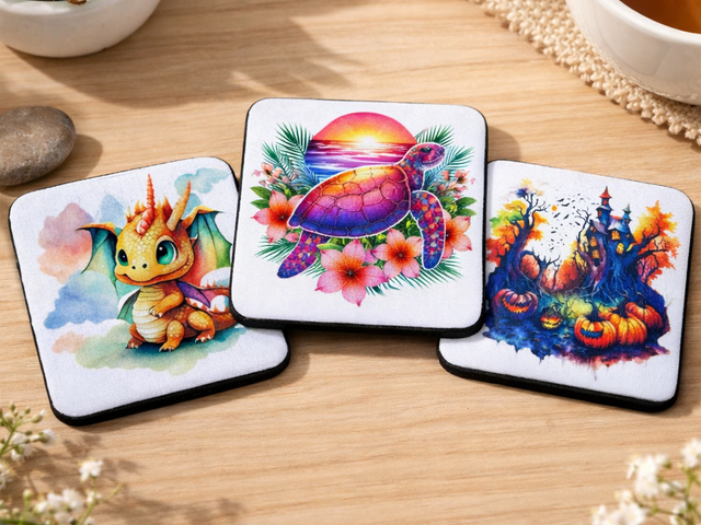 Sublimierte Untersetzer 9x9 cm – Hochwertiger Getränkeuntersetzer mit Motiv