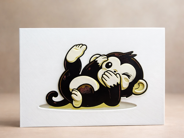 Frecher 3D Affe – Lustiges Deko Schild aus PETG (individuelle Farben)