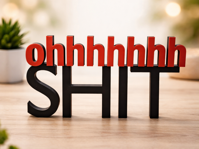 „Ohhh Shit“ 3D Schriftzug – moderner Deko-Aufsteller aus PETG (individuelle Farben)