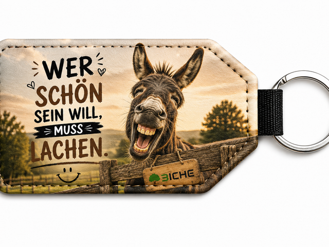 Personalisierter Schlüsselanhänger mit Foto – Kunstleder, einseitig sublimiert