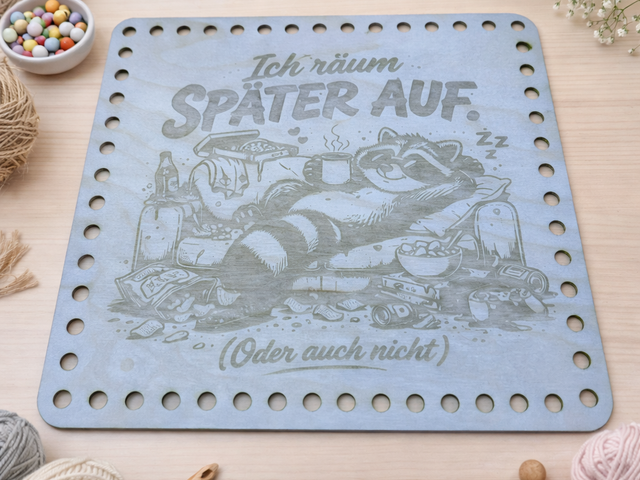 Häkelbrett 25x25,5cm aus MDF oder Birkensperrholz - mit oder ohne Gravur - individuell gestaltbar